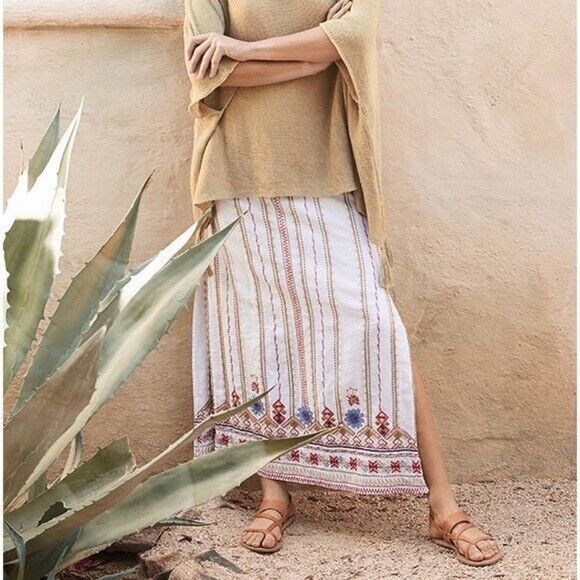Johnny Was Dresses & Skirts - Johnny Was Los Angeles Frederique Maxi Skirt Sz. MEDIUM White Embroidered